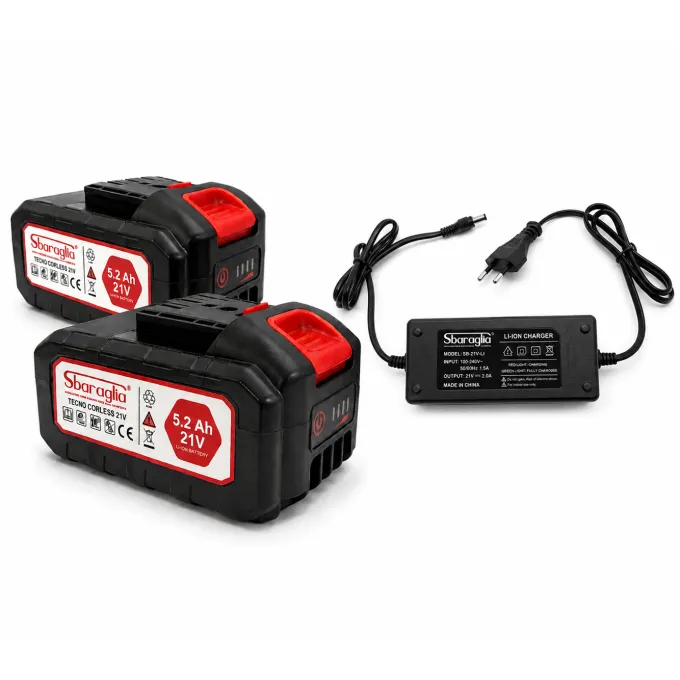 Sbaraglia Kit 2 batterie serie tecno cordless 21 V 5.2 ah